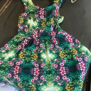 Floral Green and Pink Women’s Dress